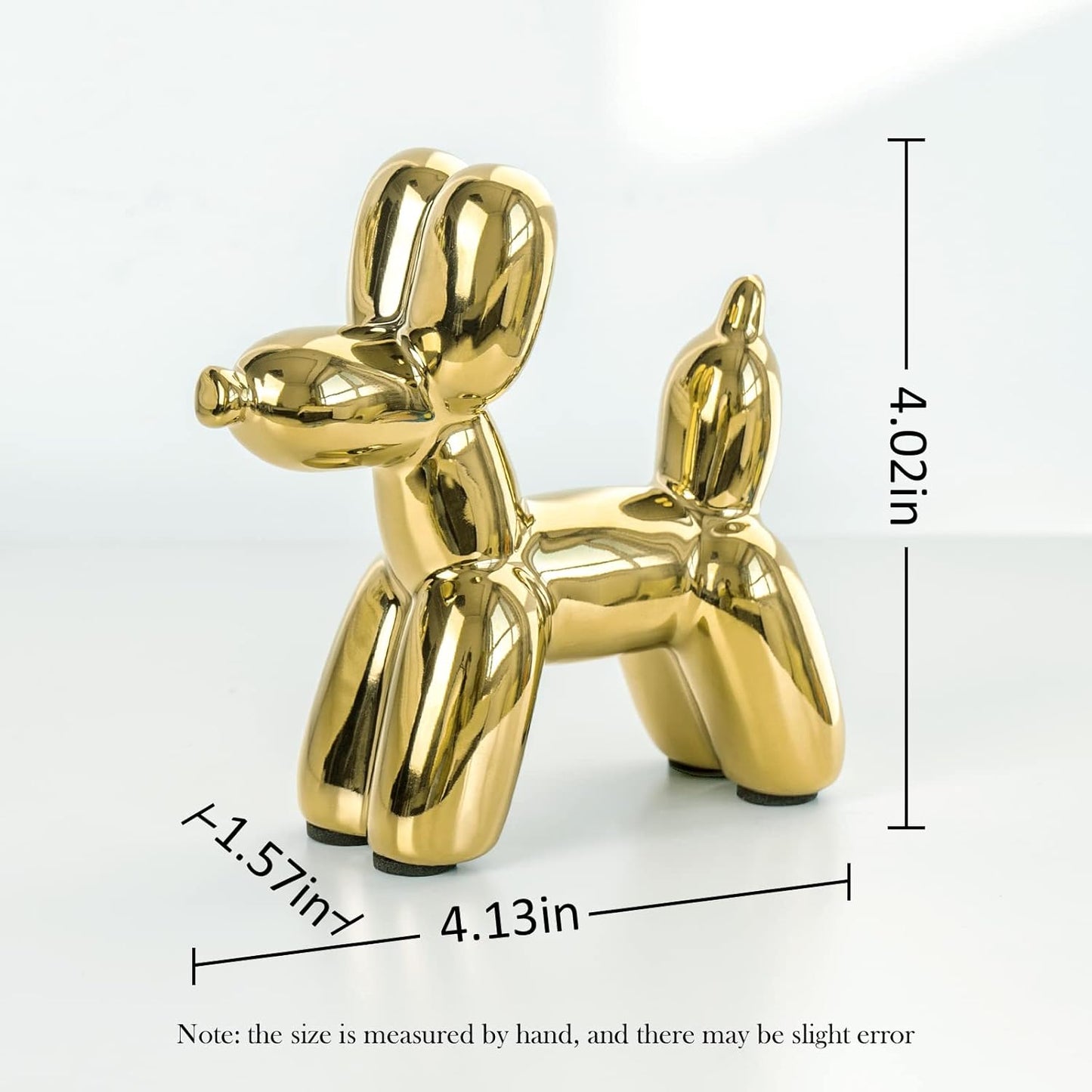 Balloon Dog Sculpture – Gold Resin Figurine for Modern Home & Office Decor