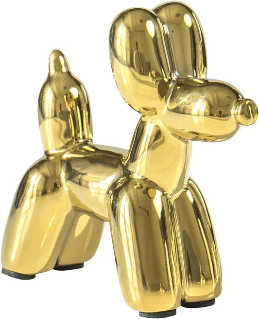Balloon Dog Sculpture – Gold Resin Figurine for Modern Home & Office Decor